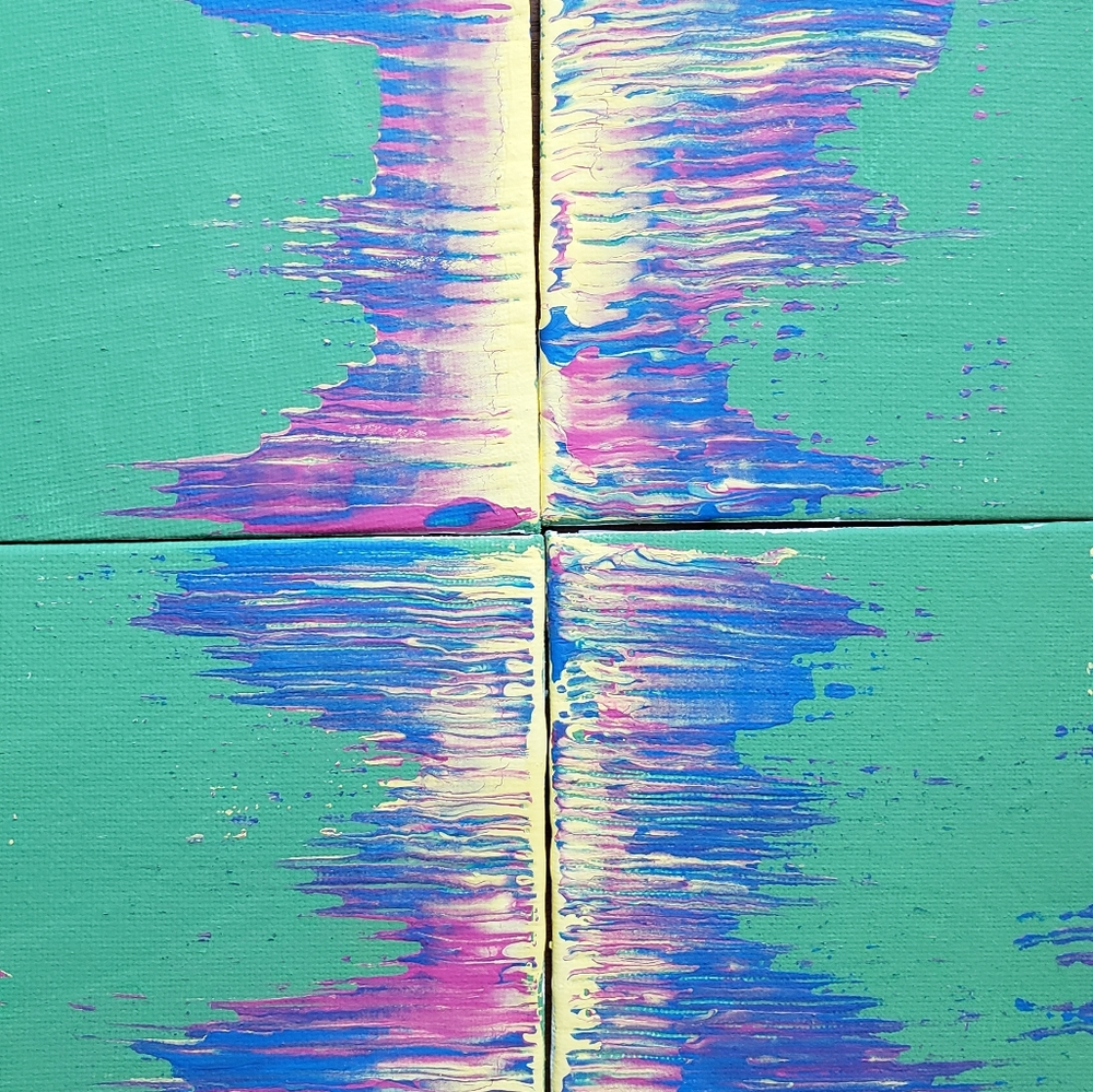 SET OF 4: In Bloom- Acrylic on Canvas Board SPRING COLORS